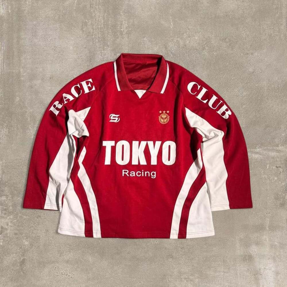 Tokyo Racing Club Long Sleeve Polo XL Red White Motorsport JDM